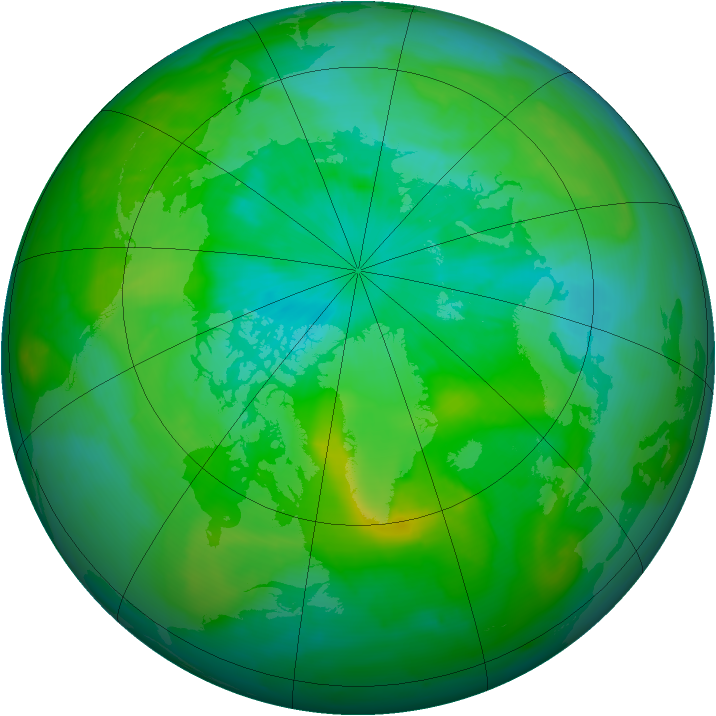 Arctic ozone map for 12 August 2015